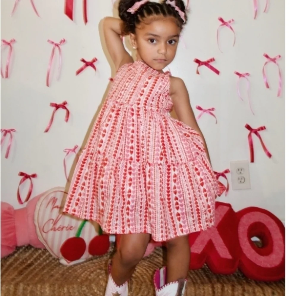 Cat & Jack Infant & Toddler Girls Pink & Red Hearts Tank Dress